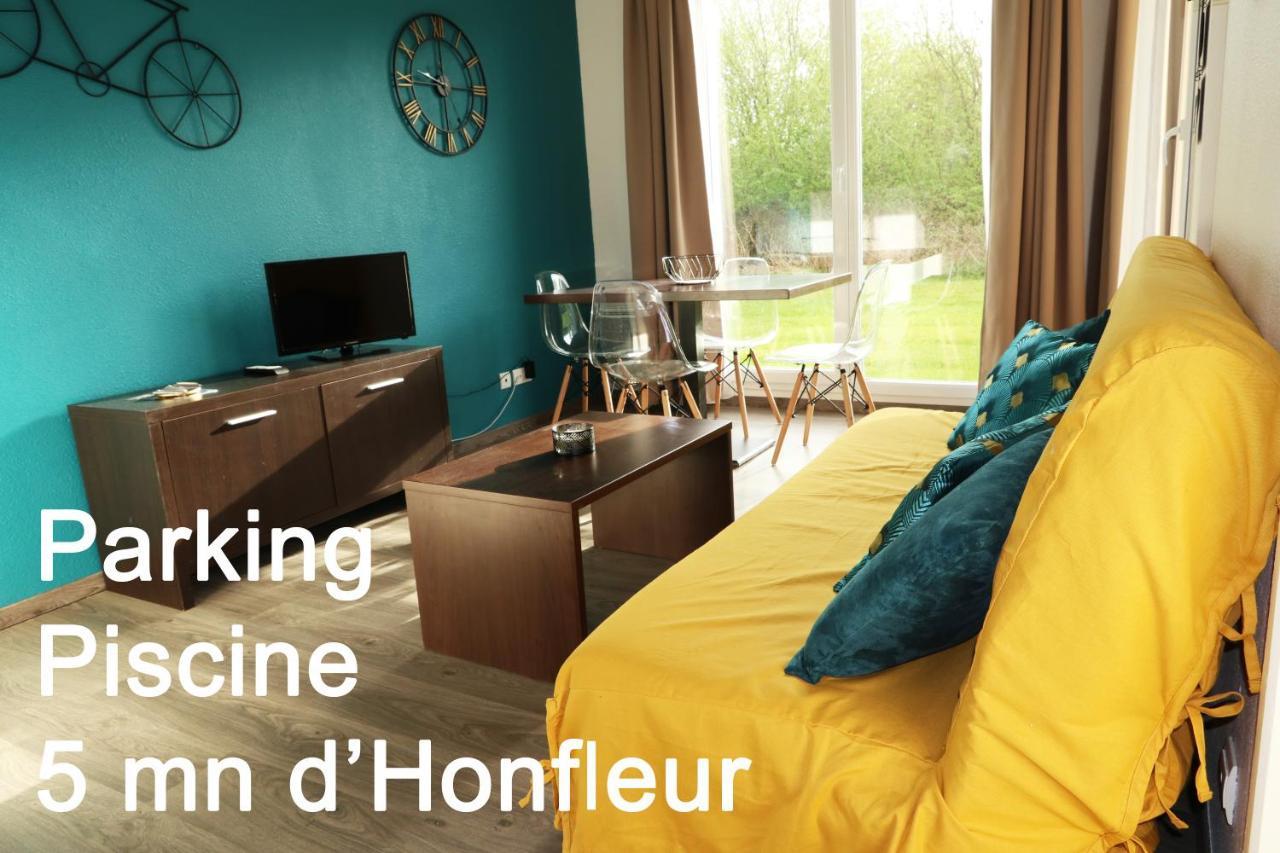 Charmant 2 Pieces Proche D Honfleur, Piscine En Saison, Parking Gratuit, Wifi Équemauville Exterior foto